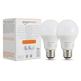 Amazon Basics Smarte LED-Glühbirne, farbenwechselnd, E27, 8W (entspricht 60W),...