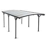 Juskys Carport mit Bogendach 5x3 m - Überdachung aus Aluminium mit...