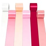 6 Rollen Satinband, 50mm Breit Geschenkband, 10m Große Seidensatin Girlande,...