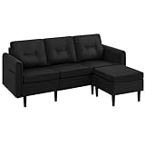 Yaheetech 3-Sitzer Sofa mit Ottomane Modernes Ecksofa Bequeme Couch Schlafcouch...