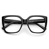 DOOViC Oversize Lesebrille Damen 2.0 mit Blaulichtfilter Schwarze Quadratische...