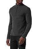 Odlo Herren Langarm Shirt mit Reißverschluss ROY, shale grey - black stripes,...