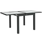 Outsunny Gartentisch ausziehbar Aluminium 160x80 cm Wetterfest Buffettisch mit...