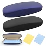 HIQU and HIST 2 Stücke Brillenetui Hardcase, Kratzfeste Brillenbox PU Leder...