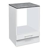 Eddy Moderner Herdumbauschrank in Weiß matt, Metallic Grau - Geräumiger...