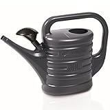 Gießkanne mit Brausekopf 10 L Anthrazit Kunststoff Gartengießkanne Garten...