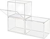 GUDEMAY Transparente stapelbare Kunststoffboxen mit magnetischem Verschluss -...