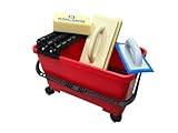 Fliesen-Wascheimer-Set 24 Liter 3-Fach Rollenaufsatz mit Fugbrett, Schwammbret...