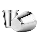 SUMSEA Edelstahl Espressotassen 2 Pack, Doppelwandige isolierte Kaffeetassen...