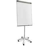 MOB Flipchart Piranha Whiteboard fahrbar mit Rollenfuss Ständer 73x104cm |...