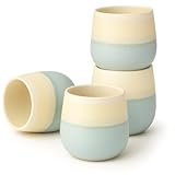 Goodwei Teebecher Set Fuji aus Keramik (4 Stück) – Japanisches Teetassen-Set,...