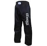 BAY® 'EDEL Stick Kickboxhose, Größe 140, komplett schwarz, gestickte Schrift...