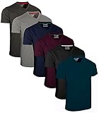 FULL TIME SPORTS® Tech 6 Pack FTS-639 mit V-Ausschnitt T-Shirts (Large, Dunkel...