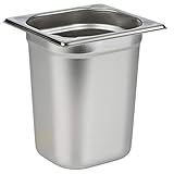 APS 81608 GN 1/6 Behälter, Edelstahl, 17,6 x 16,2 cm, Tiefe 200 mm, 3 Liter