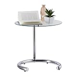 Relaxdays Kaffeetisch höhenverstellbar bis 70 cm, runder Wohnzimmertisch,...