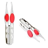 LHKJ 2 Stück Trimmer Pinzette Augenbrauen Clip, Make-upwerkzeuge Pinzette mit...