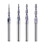 SpeTool 4 Stück 2 Flöten Kugelkopffräser mit Konischer Spitze Fräser CNC...