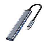 USB-Hub, 4-in-1-Multiport-Adapter mit 1 USB-3.0-Anschluss, 3 USB-2.0-Ports für...