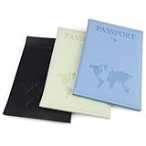 KLEHOPE 3er Set Reisepasshülle Personalisiert - Passport Holder mit...