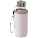 Glas Trinkflasche mit Neoprenüberzug / 300ml / Farbe: transparent