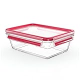 EMSA Clip & Close Glas Frischhaltedose, rechteckig, 1,3 L, 100 Prozent dicht,...