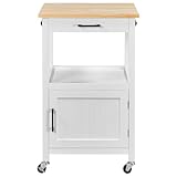Yaheetech Küchenwagen auf Rollen, Servierwagen mit Schrank und Ablage,...