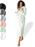 SIEGENTHAL® Damen Bademantel Frottee Velour 100% Baumwolle mit Kapuze Flauschig...