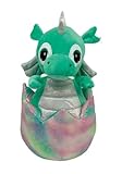 Plüschfigur Ei mit Drachen, Baby, 20 cm (grün)