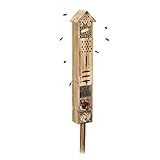 Relaxdays Insektenhotel mit Ständer, Holz, Insektenhaus Garten, HxBxT: 150 x...
