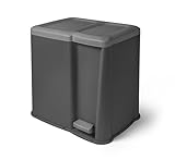 SUSTANIA Mülleimer Doppelkammer Treteimer mit Pedal - Abfalltrennung Recycling...