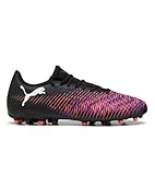 PUMA Unisex Future 8 Play MG Fussballschuh, Black White-Glowing RED, 43 EU