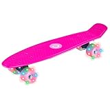 EVO 22,4 Zoll Leuchtendes Penny Board Pink | Skateboard für Anfänger & Profis...