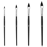 4 Stück Katzenzungenpinsel, Aquarellpinsel, Watercolor Brush - Perfekt für...
