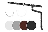 RAINWAY S Regenrinnen Komplettset (1 Dachseite) - PVC-U Kunststoff in 4 Farben,...