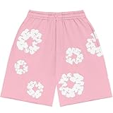 Denim T Shorts Herren Unisex Sommer Y2K Hip Hop Strandshorts mit Taschen Kurze...
