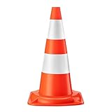Wiltec Verkehrskegel 50 cm hoch, Leitkegel zum Absichern, Pylon reflektierend,...