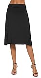 EXCHIC Damen Elegant Elastische Taille A-Linie Yoga Rock Einfarbig Sommerrock...