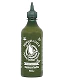 FLYING GOOSE Sriracha Chilisauce, mit Hanfsamenöl, scharf, dunkelgrüne Kappe,...
