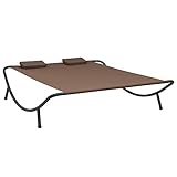 vidaXL Outdoor Loungebett mit 2 Kissen für 2 Personen Doppelliege Gartenliege...