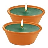 2x Citronella Kerze Outdoor, Outdoor Kerze in Terrakotta-Schale, Zitronella...