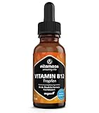 Vitamin B12 Tropfen hochdosiert & vegan 500 mcg, 50 ml (1700 Tropfen),...