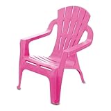 Kinder Lounge Gartenstuhl aus Kunststoff - pink - Robuster Garten Loungesessel...