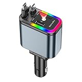 5 in 1 Einziehbare Auto-Ladegerät, Zigarettenanzünder USB C mit Sternenhimmel...