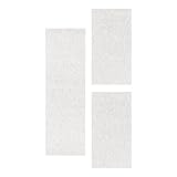 Carpetsale24 Bettumrandung Schlafzimmer 3 teilig Moderne Kurzflor Teppich Creme...