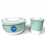 BigDean 2er Set 5 Liter & 1,5 Liter Rührschüssel mit Deckel & Spritzschutz...