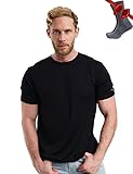 Premium Merino Shirt Herren Kurzarm - Thermooberteile 100% Merino Unterwäsche...