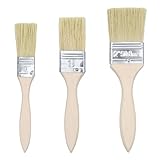 3pcs Holzgriffpinsel,Flachpinsel Set(1/1,5/2 inch),Pinsel lasur Holz,Lasurpinsel...