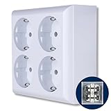REV Steckdose Aufputz 4fach, 110x110x43mm, Mehrfachsteckdose für...