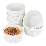 Trendecor 6 Stück Creme Bbrulee Schälchen, 9 cm Souffle Förmchen aus...
