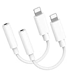 Apple Kopfhöreradapter für iPhone, 2 Stück Dongle auf 3,5mm Klinke iPhone...